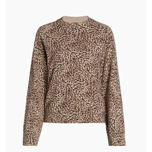Monrow Mini Leopard Mockneck Sweatshirt